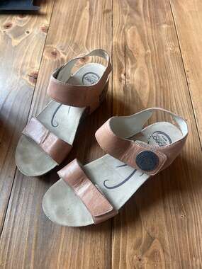 Abeo Lina B.I.O.system Leather Wedge Sandals Women's Size 10